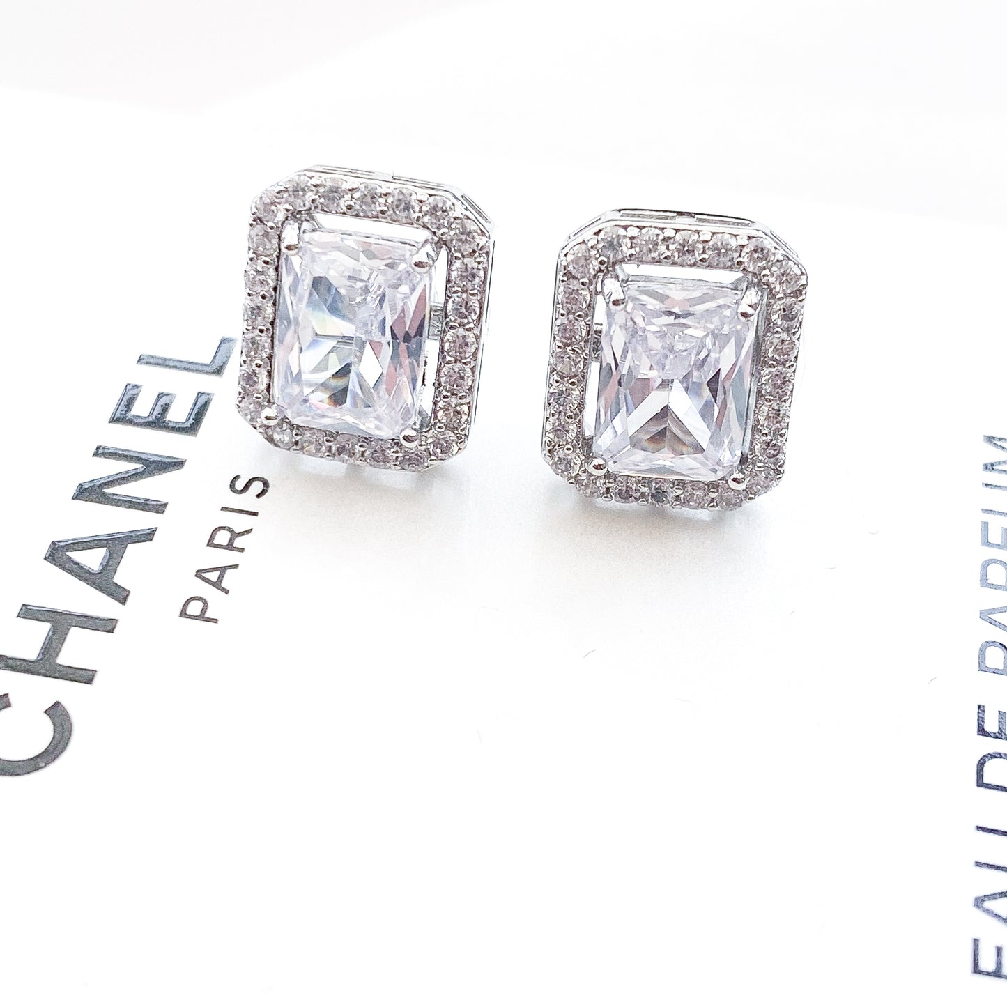 Rectangle Crystal Earrings