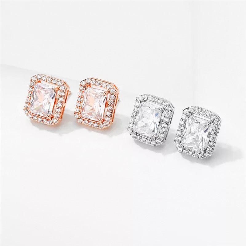 Rectangle Crystal Earrings