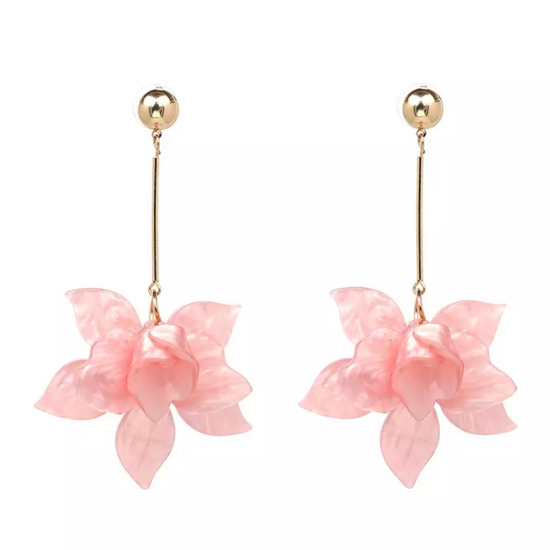 Francoise Pink Flower Earrings