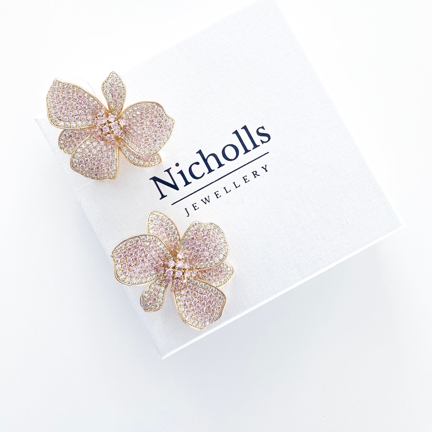 Deluxe Pink Crystal Earrings