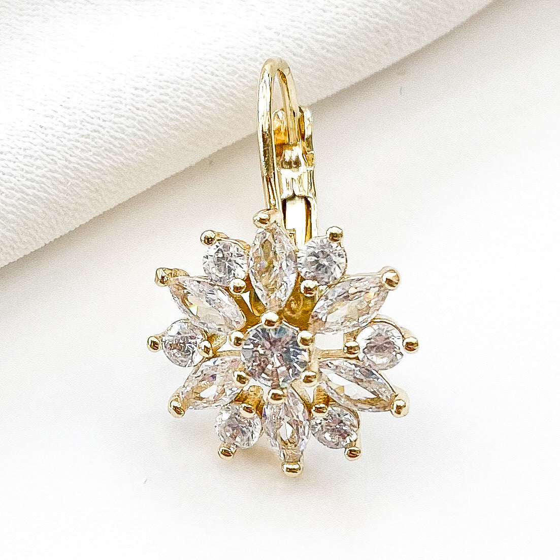 Crystal Cluster Gold Huggies