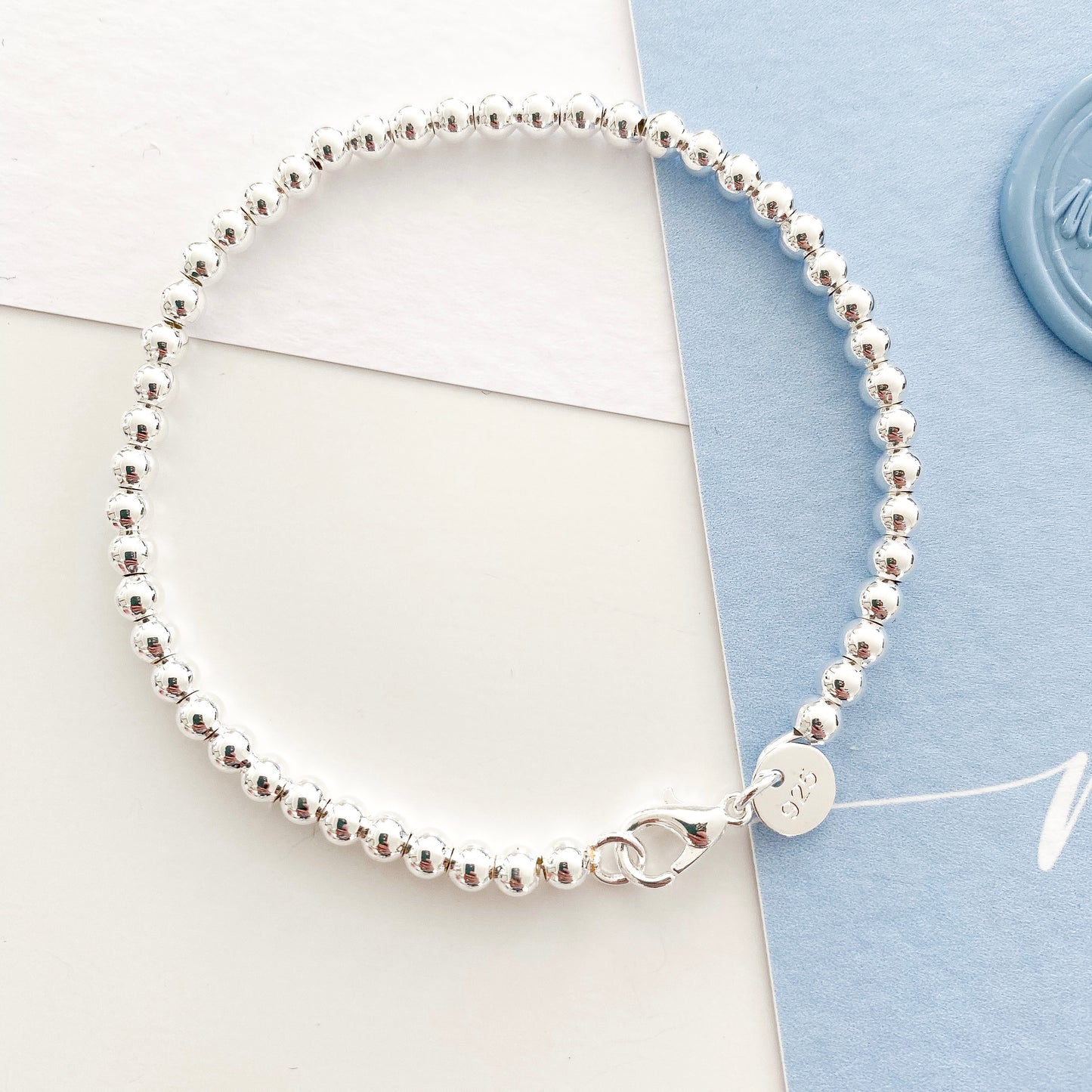 Silver Ball bracelet and earring set