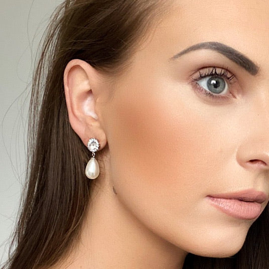 Promise Pearl and Crystal Earrings