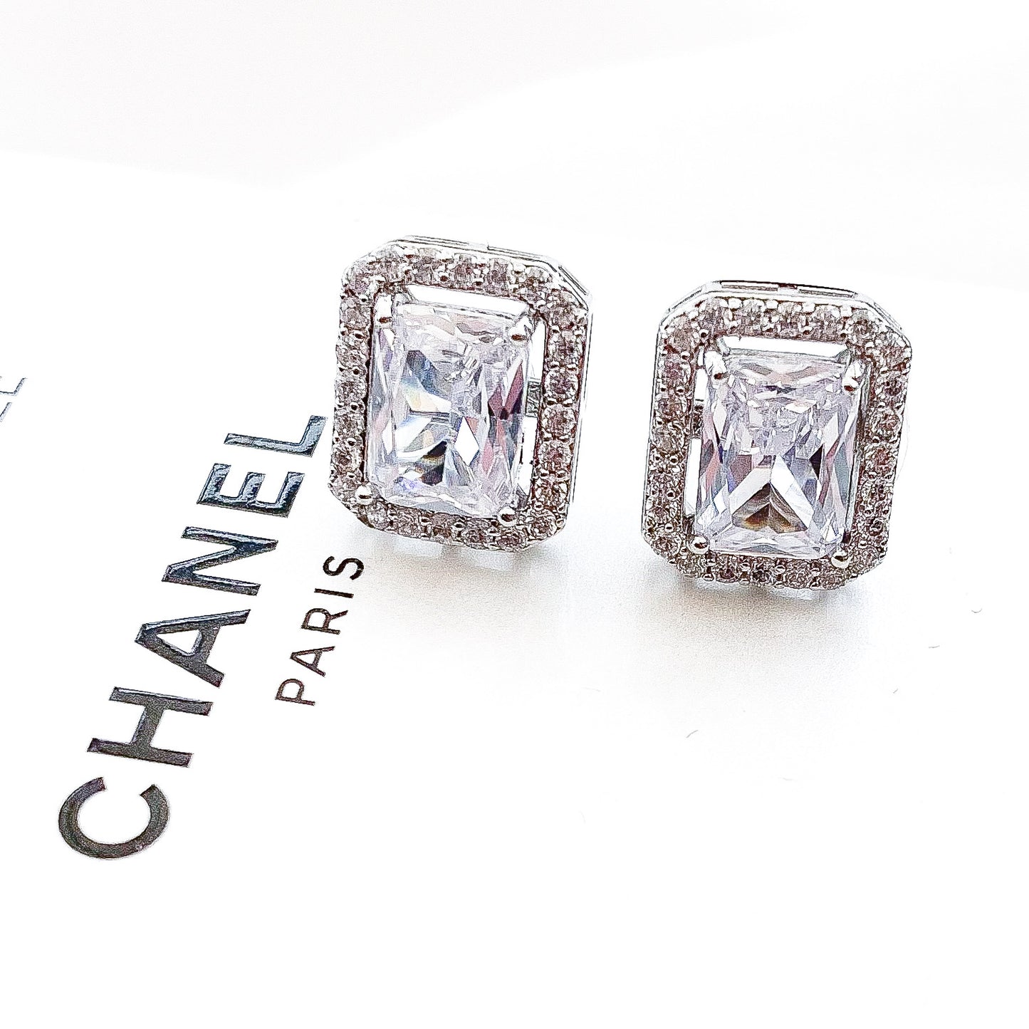 Rectangle Crystal Earrings