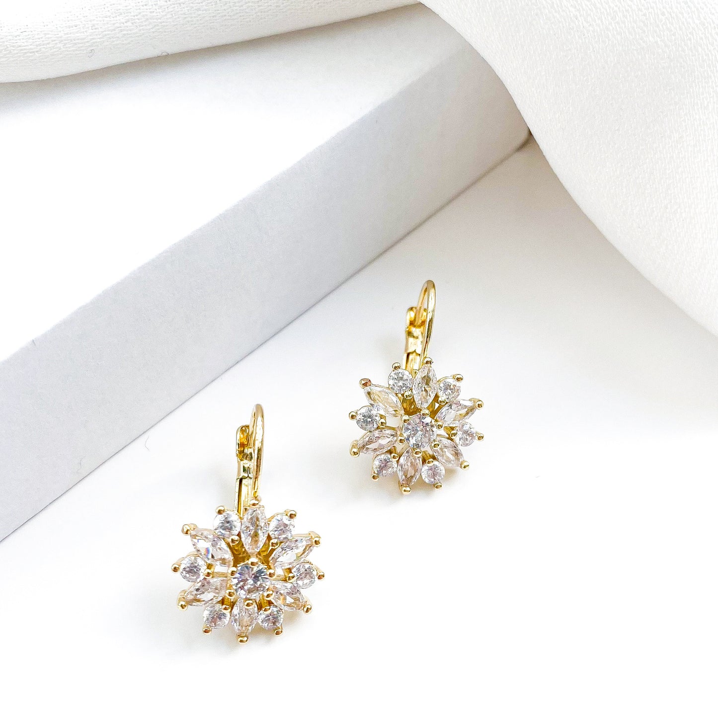Crystal Cluster Gold Huggies