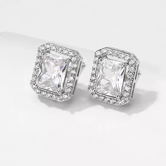 Rectangle Crystal Earrings