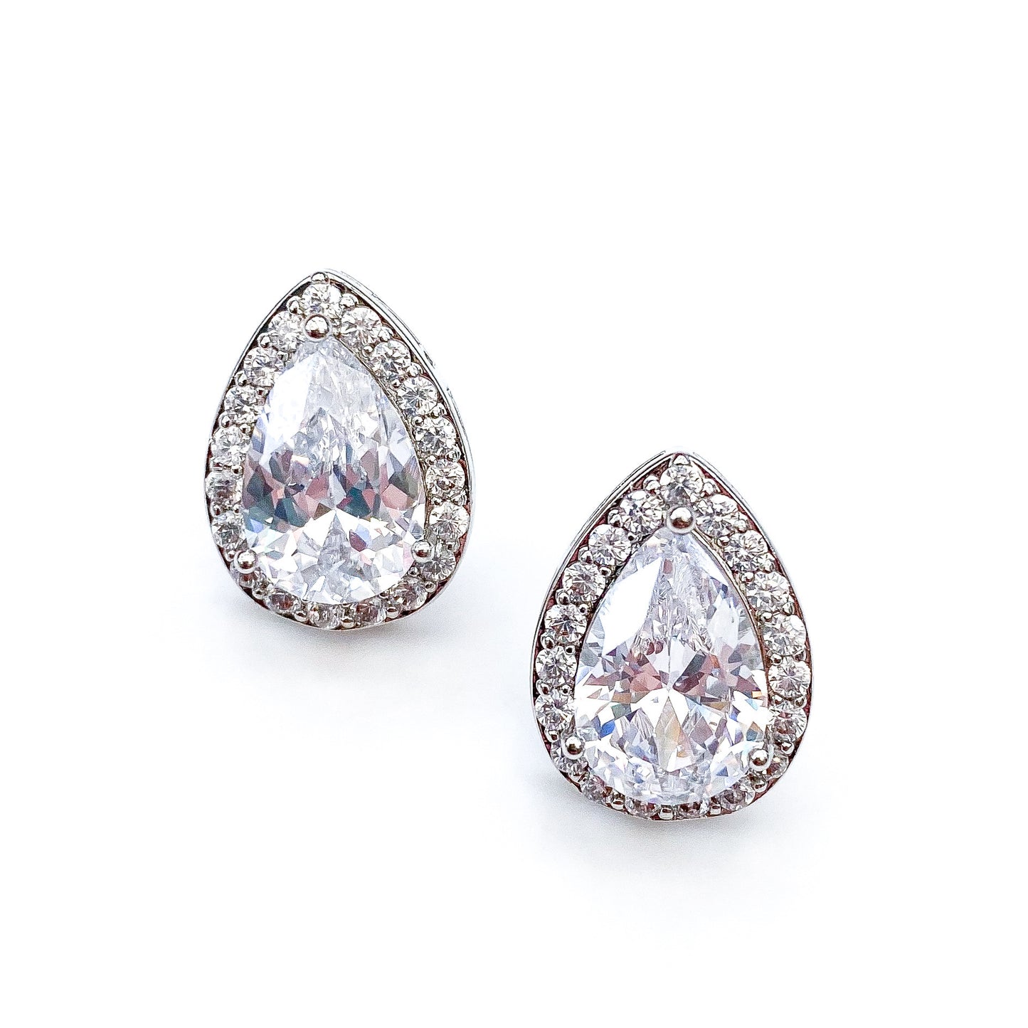 Trust Crystal Teardrop Silver Studs