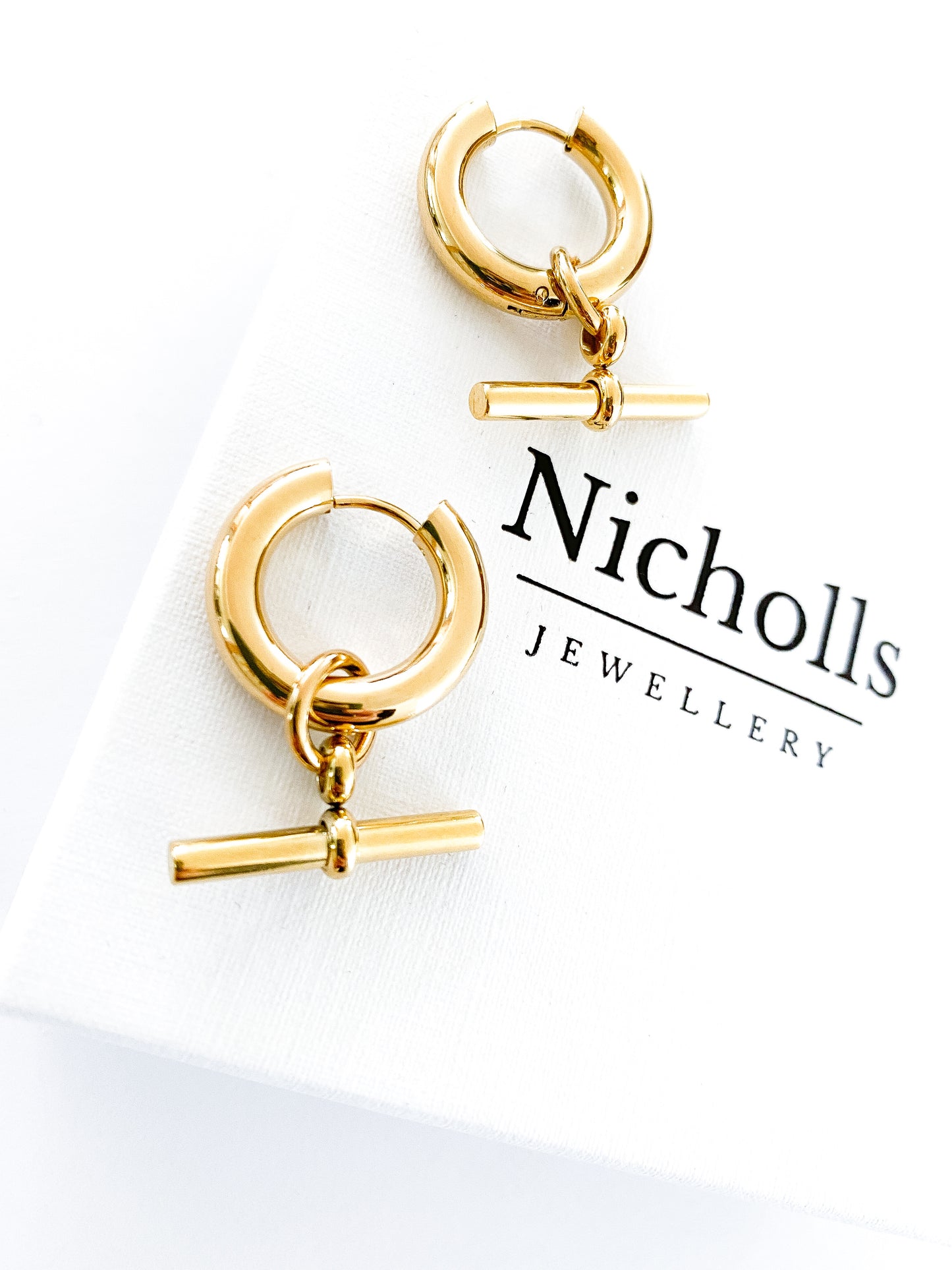 T Bar Hoop Earrings