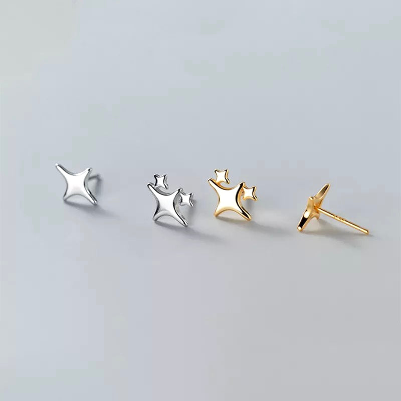 Twinkle Silver Star Studs