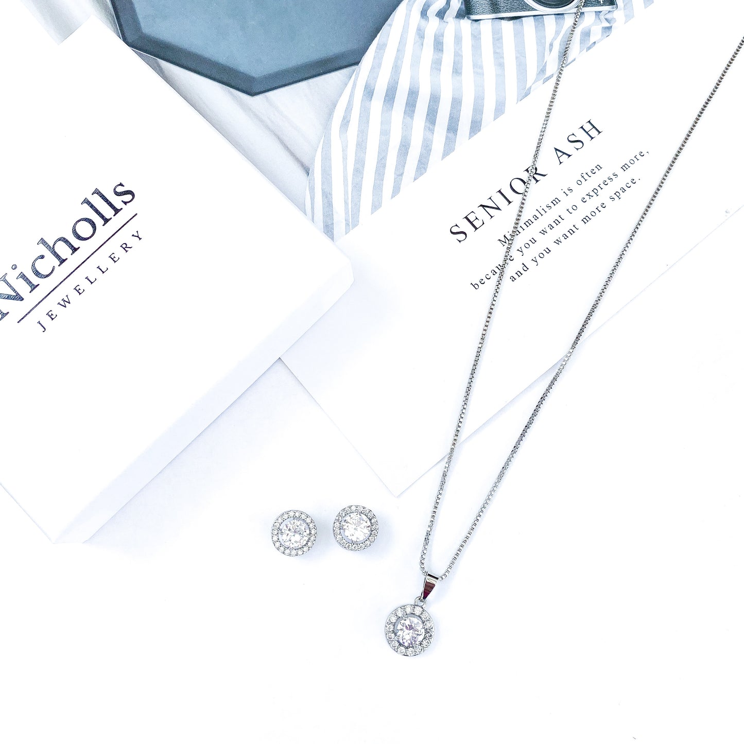 Harmony Earrings and Necklace Set - Silver