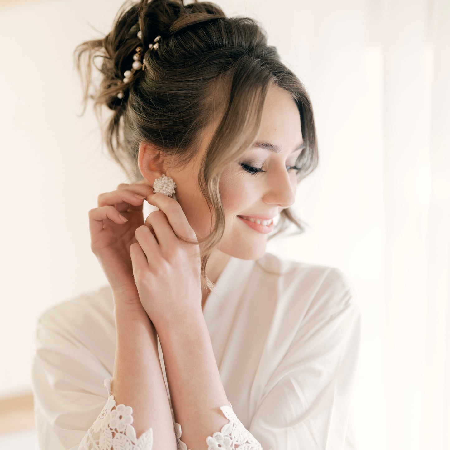 Lottie Cluster Pearl Earrings