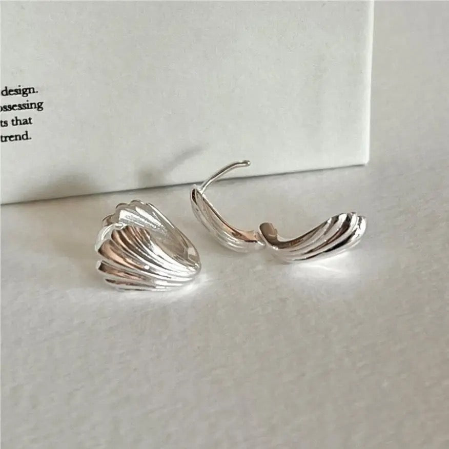 Mini Sea Shell Silver Earrings