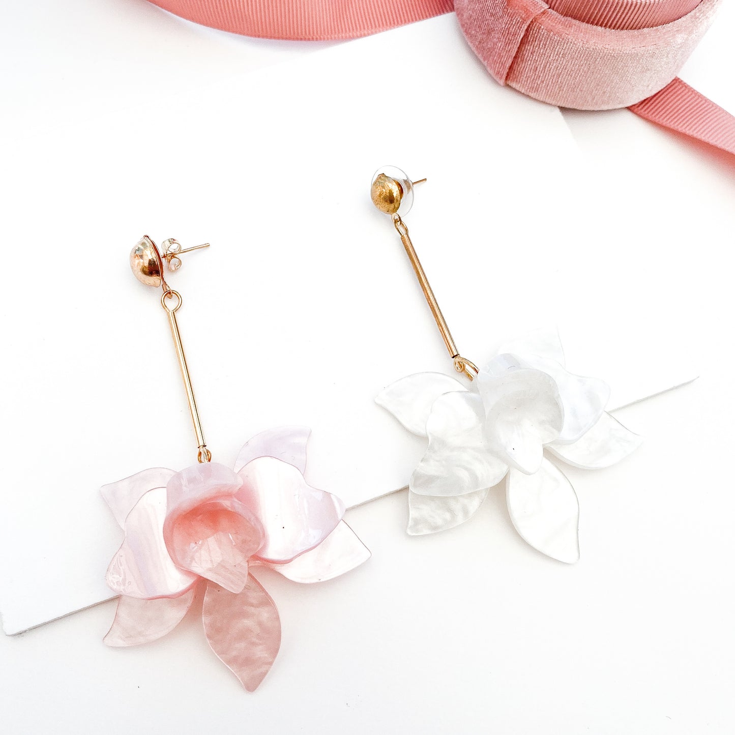 Francoise Pink Flower Earrings