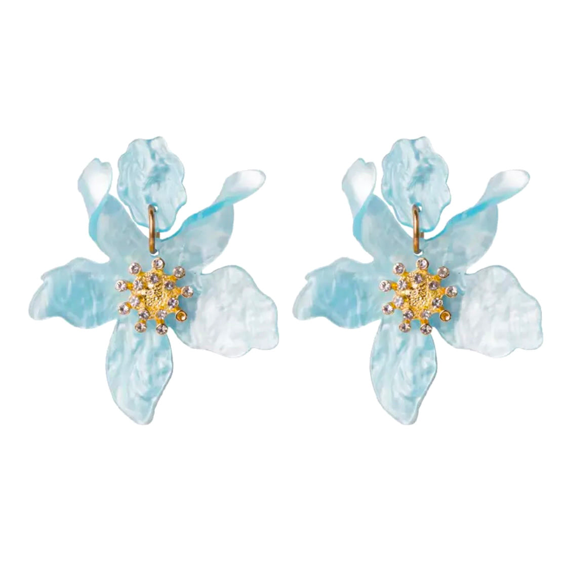 flower earrings, large flower earrings, blue flower earrings, flower jewellery, fashion earrings, statement earrings, hen do earrings, bride earrings, pretty earrings, womens accessories, womens earrings, bridesmaid earrings, hen do jewellery, summer earrings, summer jewellery