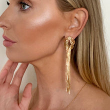 Load image into Gallery viewer, Knot Tassel Gold Earrings
