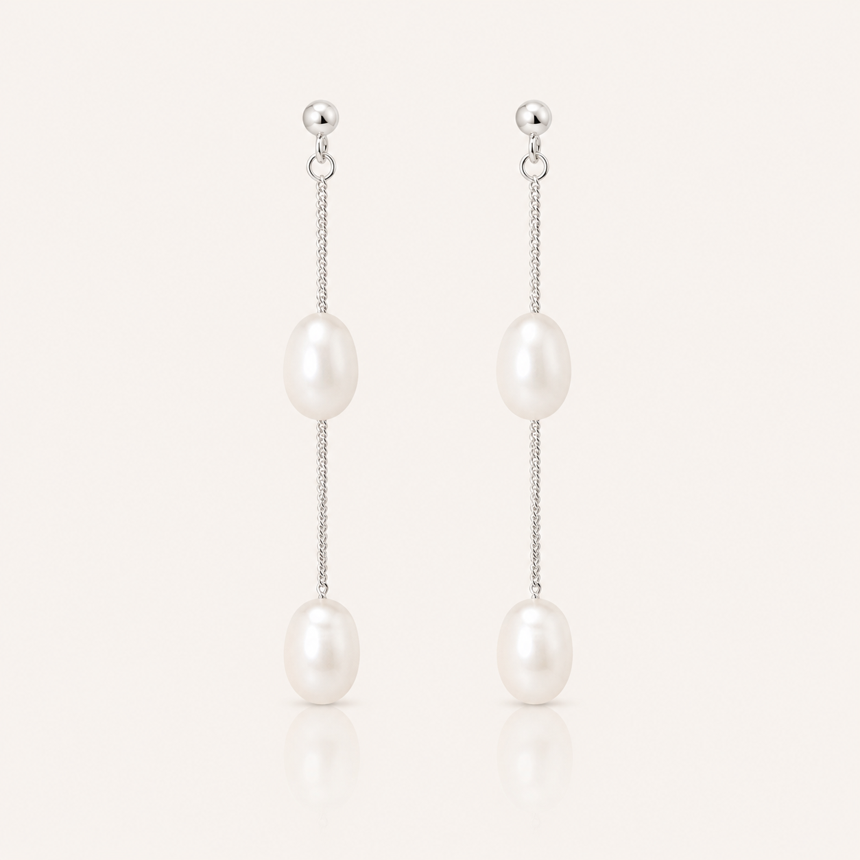 Dainty Silver Freshwater Pearl Drop Earrings - Special Occasion Earrings
