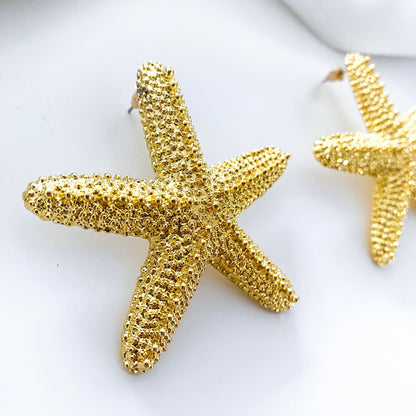 Statement Starfish Gold Earrings