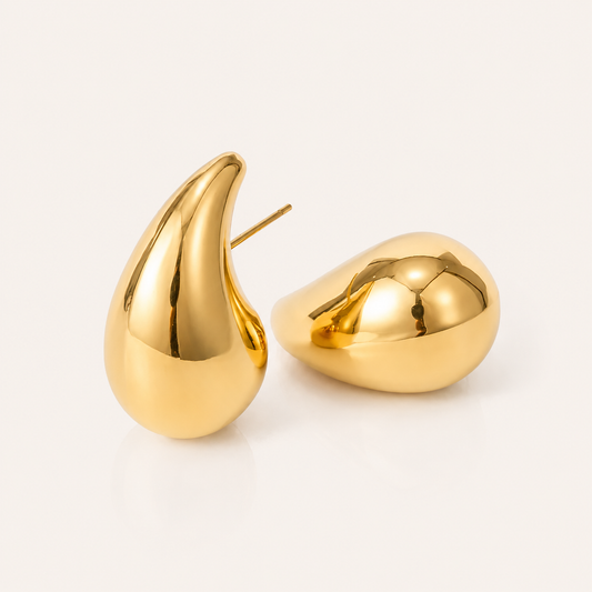 Waterdrop Gold Pointed Earrings