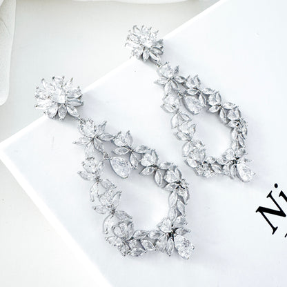 Chandelier Cubic Zirconia Statement Earrings