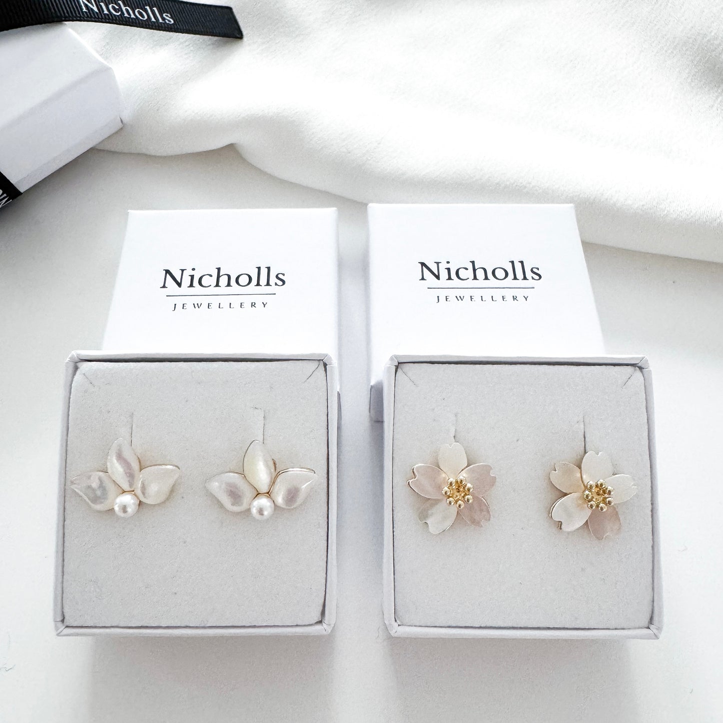 Romantic Three Petal Dainty Flower Studs