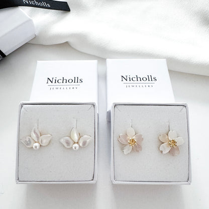 Romantic Three Petal Dainty Flower Studs