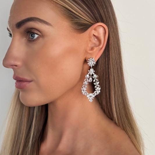 Chandelier Cubic Zirconia Statement Earrings