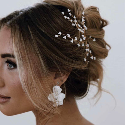 Seed Bead Bridal Hair Pins – Delicate Boho Wedding Hair Accessories (Set of 2)