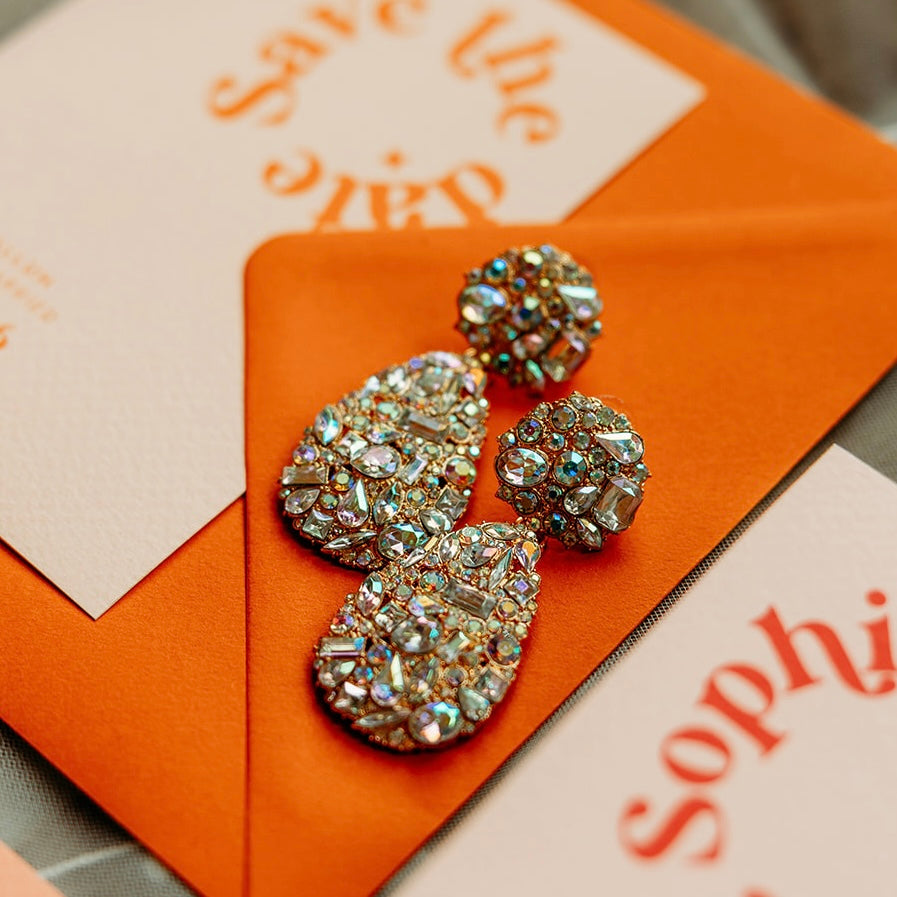Sparkly Statement Crystal Drop Earrings - Christmas, Bridal and Party Jewellery