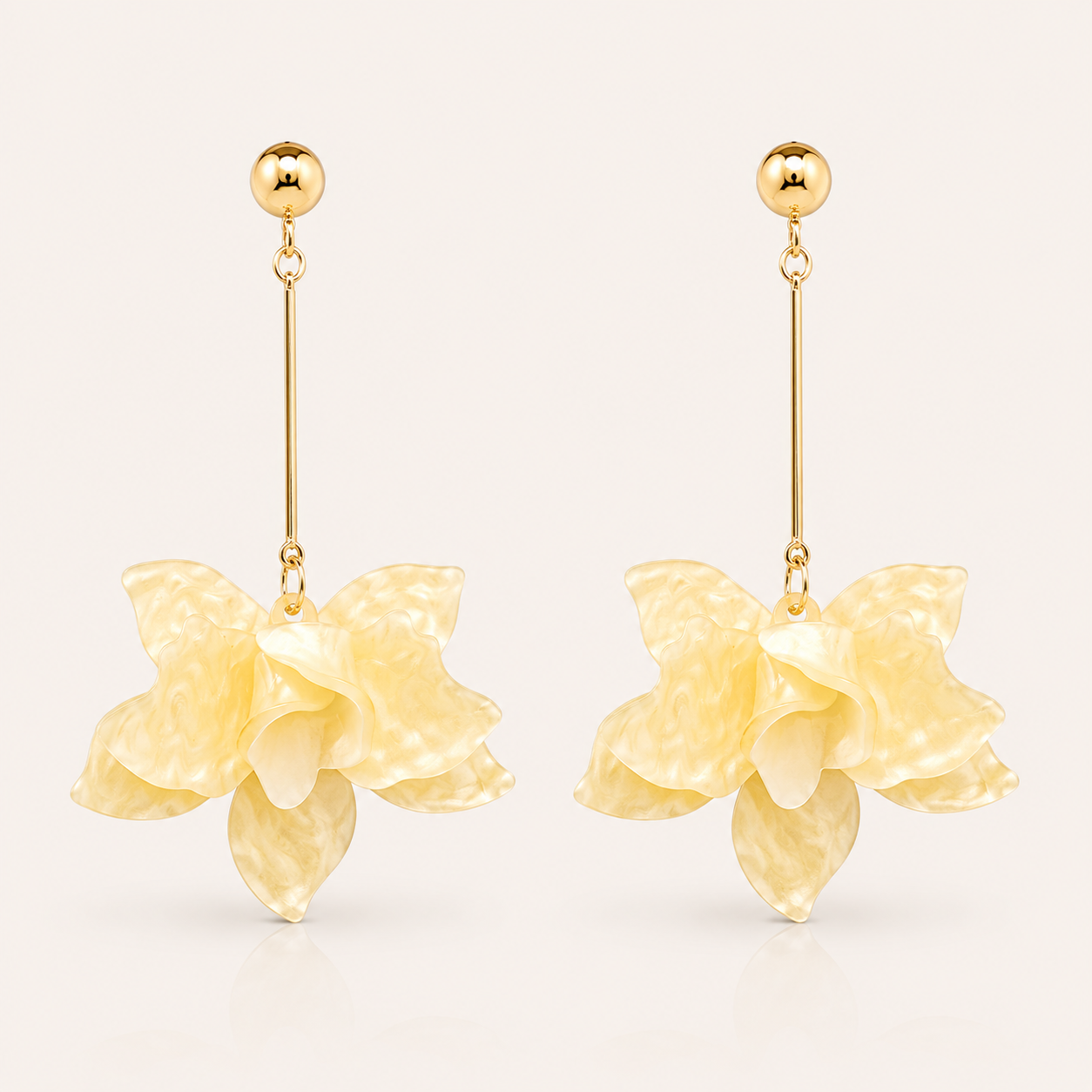 Francoise Sunshine Yellow Flower Dangle Statement Earrings