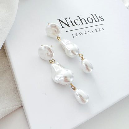 Imitation Pearl Cloud Dreamer Statement Earrings