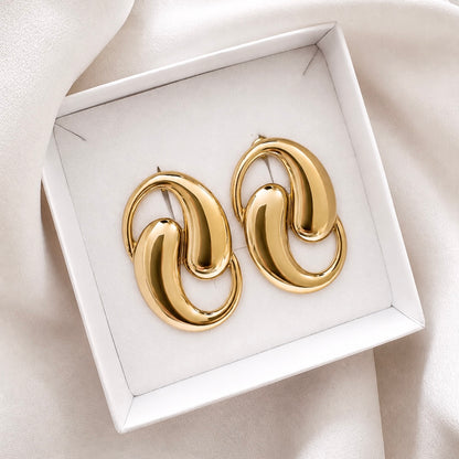 Sculptural Gold Statement Earrings | Waterproof 18k Gold PVD Earrings