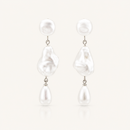 Imitation Pearl Silver Cloud Dreamer Statement Earrings