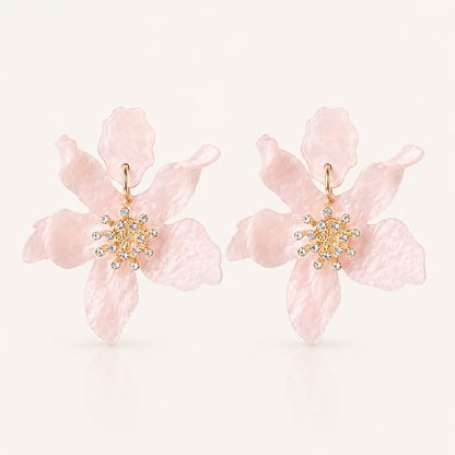 Romantic Pink Flower earrings