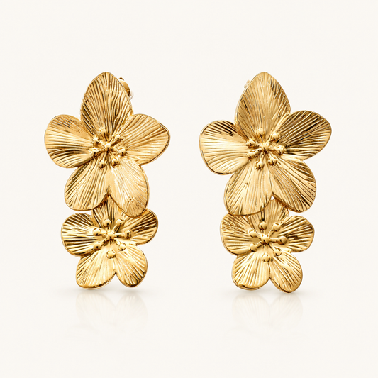 Rosie Gold Flower Earrings