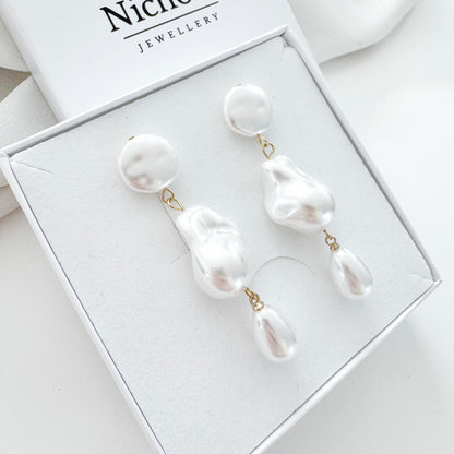 Imitation Pearl Cloud Dreamer Statement Earrings
