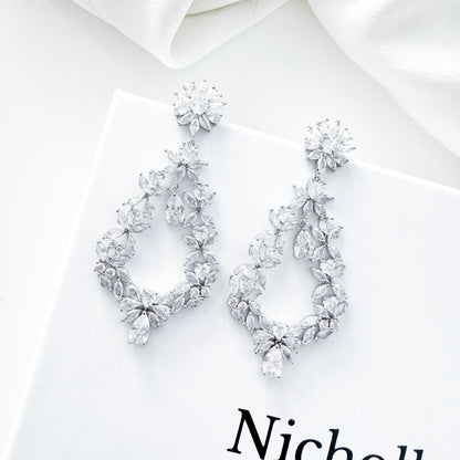 Chandelier Cubic Zirconia Statement Earrings
