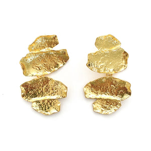 Geometric Gold Flake Earrings