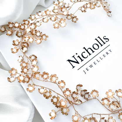 Petite Gold Flower Flexible Hair Vine