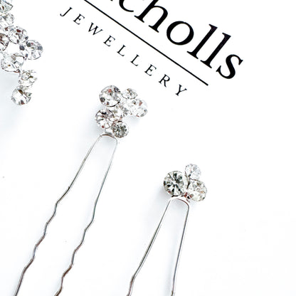 Bridal Rhinestone Hair Comb & Pins Set – Glamorous Wedding Hair Accessories