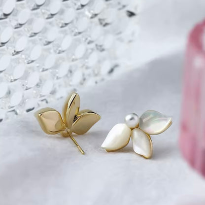 Romantic Three Petal Dainty Flower Studs