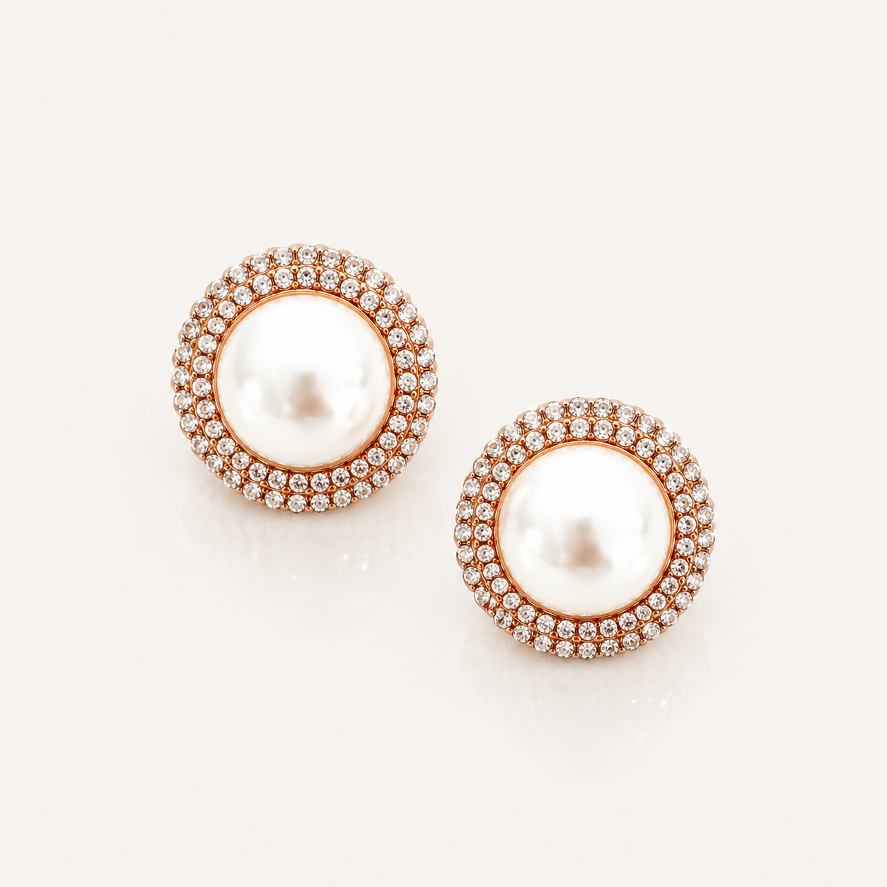 Pearl Gold Statement Stud Earrings | Bridal, Prom & Occasion Earrings