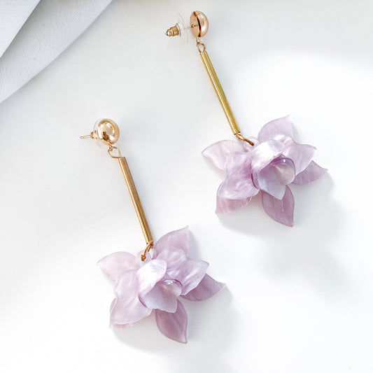 Francoise Lilac Flower Earrings