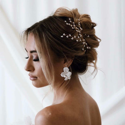 Seed Bead Bridal Hair Pins – Delicate Boho Wedding Hair Accessories (Set of 2)
