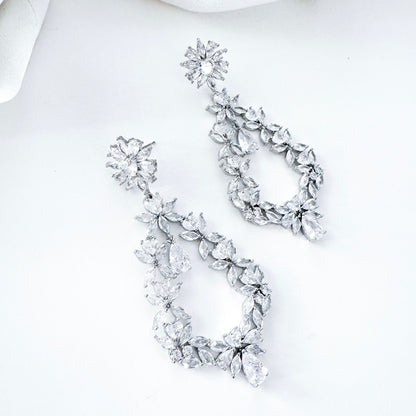 Chandelier Cubic Zirconia Statement Earrings