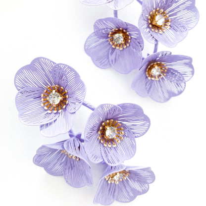 Large Statement Lilac Flower Earrings