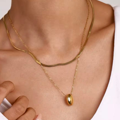 Golden Horizon Layered Oval Necklace