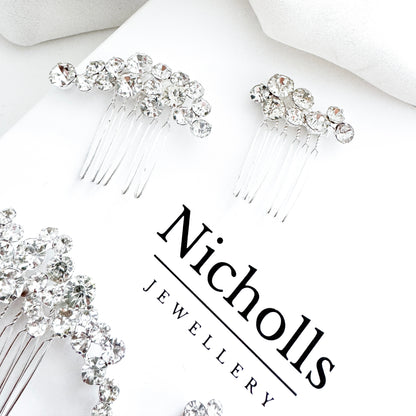 Bridal Rhinestone Hair Comb & Pins Set – Glamorous Wedding Hair Accessories