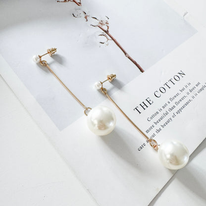 Dangle Pearl Ball 18k Gold Plated Statement Earrings