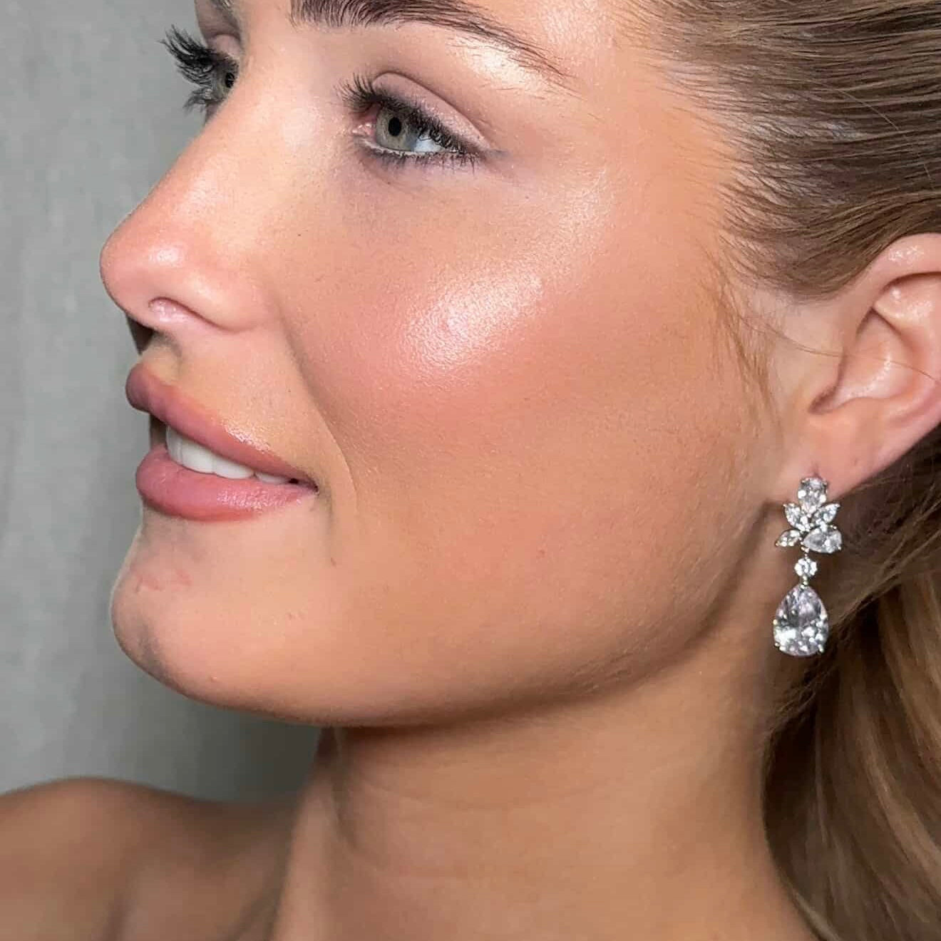 Adore Silver Flower Dangle Earrings