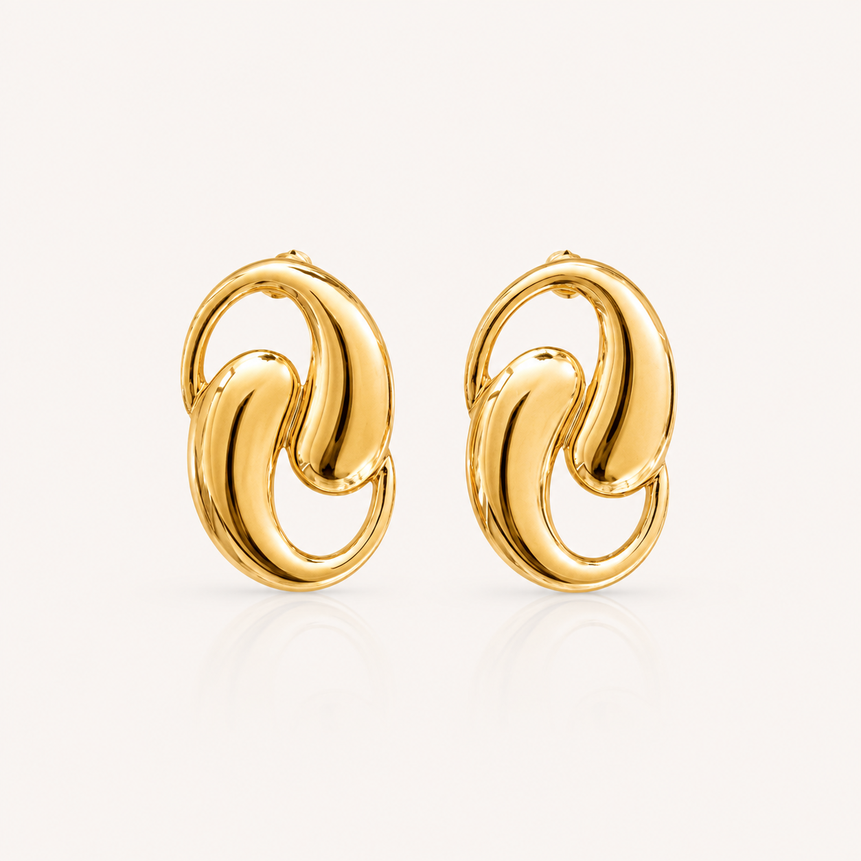 Sculptural Gold Statement Earrings | Waterproof 18k Gold PVD Earrings